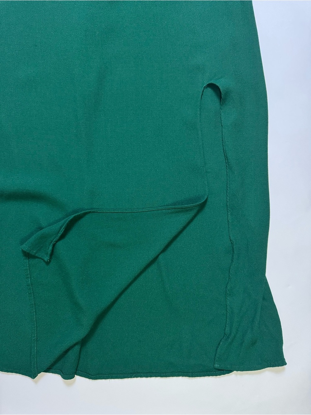 Reformation Emerald Green Crimini Dress Adjustable Spaghetti Straps Slit Size 8 - Picture 4 of 8